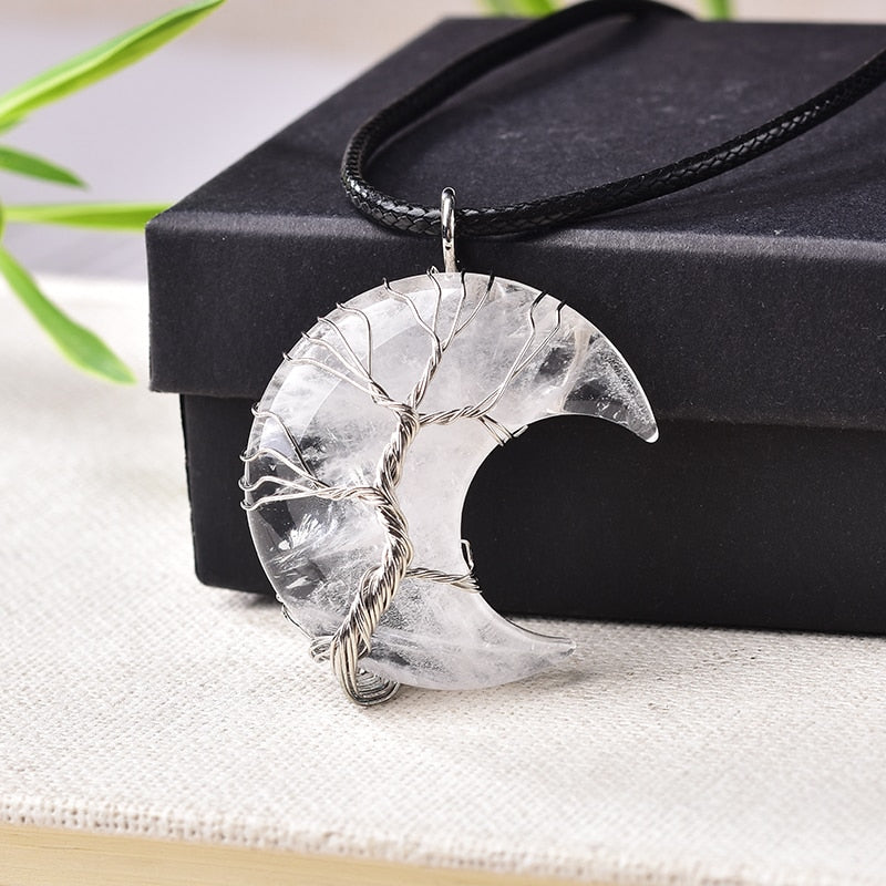 Tree Of Life Moon Shape Necklace